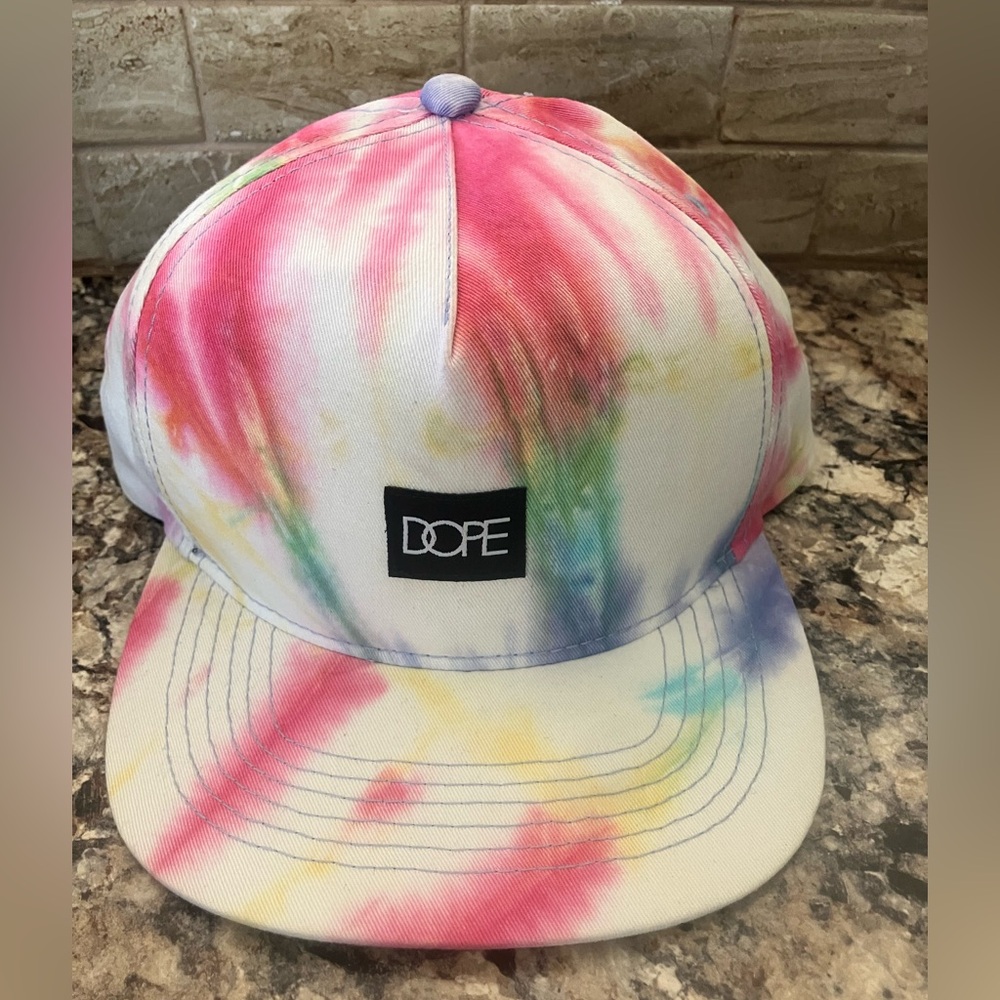 DOPE Pink and Blue Tie-Dye Snapback Hat - Picture 4 of 4